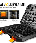 Heavy Duty Half Inch Drive Impact Socket Set, 72-Piece SAE And Metric Kit with labeled and organized sockets in case