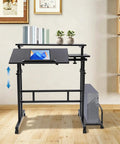 Smooth Operator Height Adjustable Standing Desk With Heavy Duty Steel Build And Six Easy Roll Wheels For Ergonomic Sit Stand Office Setup To Level Up Your Grind, showcasing adjustable height and mobility.