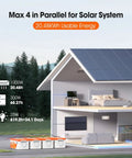 Home with solar panels and All In One 48V LiFePO4 Golf Cart Battery Upgrade Kit for solar system integration.