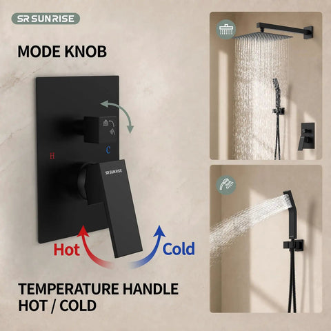 Kick Back And Unwind With This Badass Matte Black 10 Inch Square Rainfall Shower Head Set Built Tough From Premium 304 Stainless Steel For Heavy Duty Bathroom Upgrades