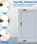 Image of cabinet showing 4 Pack Double Roller Cabinet Latch Hardware For Cupboard Closet Kitchen Doors And RV Cabinets.