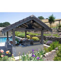 Patio structure using Avant Collection ZMAX Black Powder Coated 90 Degree Angle Bracket for 6X Outdoor Accents Pack of 12 Built to Last Beefy Weatherproof Corner Bracket for Outdoor Living and Home Projects