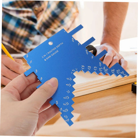 Table Saw Setup Blocks And Depth Gauge Aluminum Alloy Woodworking Small Square For Blade Height And Cutter Depth Crosscut Sled Guide Router Table Accessory You Can Rely On in use on wooden surface