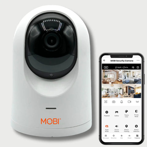Home Monitoring Camera With Crystal Clear Full HD Video, Pan And Tilt, Color Night Vision, Motion Tracking, app interface shown