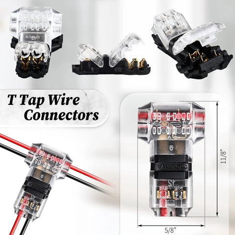 48 Pack Low Voltage 2 Pin 2 Way Wire Connectors For DIY Wiring Projects showing compact splice connectors on white background