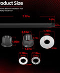 Harmonic Balancer Installation Tool For GM LS Series V8 Engines With Thrust Bearing and Wrench Flats crank pulley parts sizes