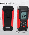 Type K Thermocouple Thermometer Kit With HVAC Clamp Meter Digital 1 Channel K Type Temperature Gauge front and back view, 130mm