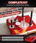 30 Ton Hydraulic Shop Press Support Block Plate Kit With Adjustable Columns For Stable Wheel Bearings Hubs Bushings And Suspension Components Heavy Duty Fit For Automotive And Shop Use Durable Steel Construction With Easy Setup, red block kit
