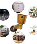 Antique Brass Caster Cups Set, Vintage Swivel Round Zinc Alloy Furniture Casters For Chair Table Shelf, 65.5mm Wheels Display