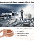 Oil Drain Plug Gasket Set 14mm Copper Crush Washers 10 Pack Premium Replacement Seals For OEM 007603-014106