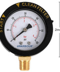 UHARBOUR pool filter pressure gauge with brass 1/4-inch NPT bottom mount, 60 psi