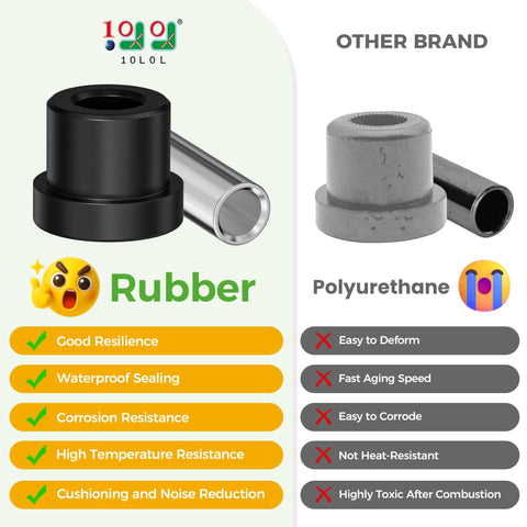 Comparison of rubber and polyurethane bushings for Golf Cart Spring Bushing Kit for EZGO TXT Medalist 1994 Up and Club Car DS 1981 Up