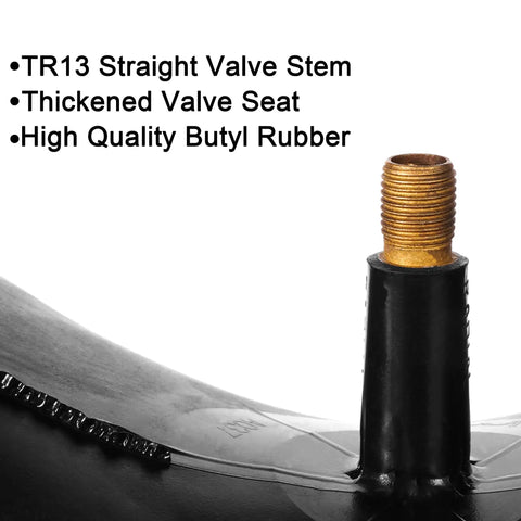 Beefed-Up Universal Inner Tube for 18x8.50-8 and 18x9.50-8 Tires With TR-13 Straight Valve shown with valve stem detail.