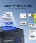 Desk Bluetooth Barcode Label Printer With Direct Thermal Print 2 Inch Label Width For Barcodes And Addresses shown with labels