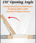 Automatic Door Closer For Lightweight Doors Under 100 Lbs With 150 Degree Spring Hinges, Adjustable Catch Speed