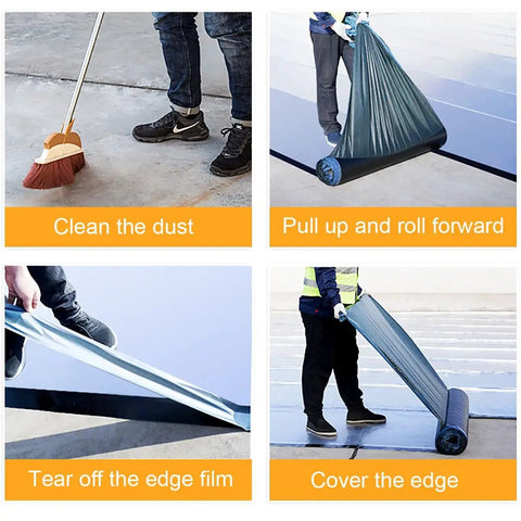 Steps to apply Heavy Duty Self Adhesive Waterproof Roof Repair Tape Pro Grade Butyl Asphalt Sealant For Leaks Patch DIY Ready Gutter Pipes Ducts And Outdoor Fix 20 By 100 Cm Roll