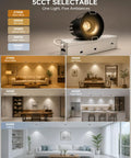 Sublimation 3 inch 5CCT Anti-Glare Led Recessed Lights showing five color temperatures in modern interiors.