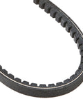 GripNotch AX Belt Section For Conveyor Systems, 39.3 Pitch, Ground-Form Vibration Dampening, EPDM Temperature-Resistant Belt With Top And Bottom Fabric Reinforcement For Stability, Wear Reduction, And Tough-As-Nails All-Weather Performance, curved belt close-up