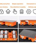 Rock Solid Heavy Duty Machinery Mover With 360 Swivel Base And Reinforced Steel Polyurethane Wheels for smooth hauling.