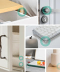 64pc clear 0.5in cabinet bumper dots; self-adhesive rubber pads for non-slip, quiet doors and drawers