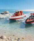 Remote Control Boat 4CH Electric RC Watercraft Yacht Style Sail Cruiser for lake and pool racing at the beach, 15 km/h speed