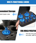 Badass Premium Ten Piece Diamond Tile Hole Saw Kit With 1/4 To 2 Inch Vacuum Brazed Drill Bits in protective case.