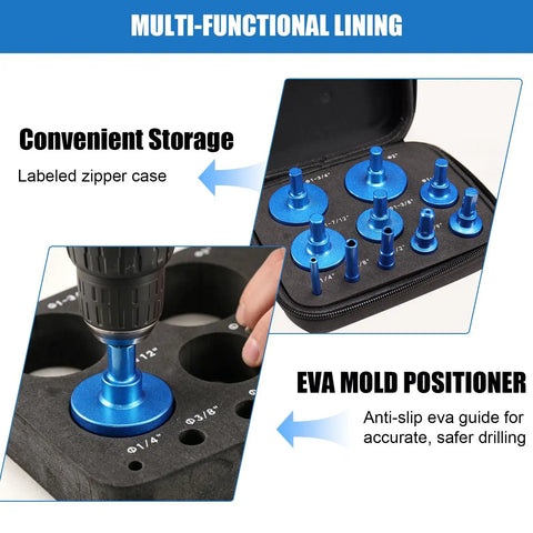 Badass Premium Ten Piece Diamond Tile Hole Saw Kit With 1/4 To 2 Inch Vacuum Brazed Drill Bits in protective case.