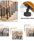 Top Tier Adjustable Handrail Kit For Outdoor Steps Built Tough With Solid Wood And Heavy Duty Iron Posts No Sweat Weather Sealing Keeps Your Front Porch Safe And Sturdy Always, showcasing adjustable angles and installation options.