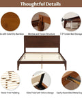 Total Game Changer Full Size Bamboo Platform Bed Frame With Extra Tall Headboard Heavy Duty Wood Slat Support Mid Century Modern Espresso Finish Quick Assembly No Box Spring Needed For Dreamy Bedroom Setup with detailed features.