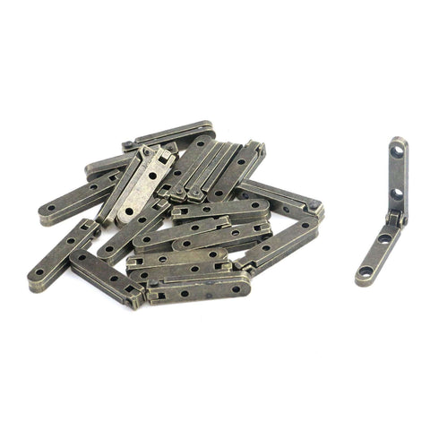 20 Pack Small Wooden Box Hinges With Screws, 90 Degree Folding Bronze Hinges For Jewelry Boxes And Tiny Furniture, pile view