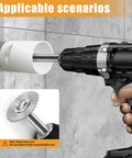 Drill with Beefy Cutting Wheel for Drill and Rotary Tool - 6 Steel Saw Blades cutting into PVC pipe