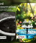 Solar Powered Cascade Hanging Bird Bath Fountain For Outdoors Weatherproof No Fuss Maintenance Garden Decor With Built In Solar Pump To Attract Hummingbirds Durable Blue Outdoor Water Feature.