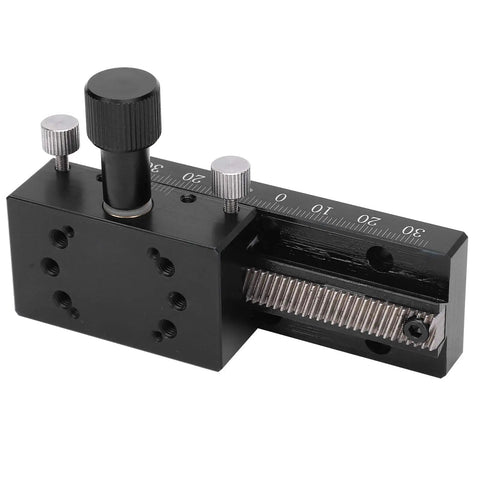 High Precision Linear Translation Stage 30x50mm Aluminum Sliding Table With Manual Rack And Pinion Rail For Reliable Linear Motion Equipment And Fine Positioning In CNC Lab And Pro Grade Automation Setups, black rack-and-pinion stage