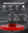 Dual Nano Coated Hardened Steel Extruder Gear Upgrade Kit For Neptune 4 By 4 Pro Direct Drive Hotend shown with CNC shaft