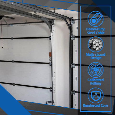 Heavy Duty Double Loop Garage Door Extension Springs Bundle With 3 Inch Pulleys And Extension Cables For Seven Foot Doors