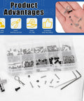 294 Piece M1.4 To 12Mm Universal RC Screw Kit With Hex Socket Cap Screws Button Head Screws Flat Head Phillips Screws Wheel Locknuts