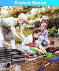 Beast Beach Sand Shovels For Kids And Adults, 16 Inch Wooden-Handled Spades being used in a garden setting