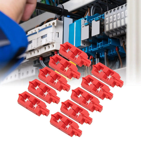 Heavy Duty Circuit Breaker Lockout Kit 10 Pack Snap On Safety LOTO Gear For Electrical Panels High Grade Handle Clamps Quick Release Breaker Locks Built Tough For Zero Fuss Lockout Tag Out Wall Setup