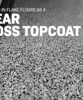 Pro Level Polyaspartic Fast Cure Topcoat For Garage And Warehouse Flake Floor Systems Includes 2 Gallon Kit With Built Tough Armor shown on flake floor.