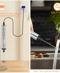 Rechargeable USB C Milk Frother With Stand, Handheld Wand With 3 Heads And 3 Speeds For Latte Cappuccino Matcha Almond Milk And More, Easy To Clean, Barista Quality At Home showing charging and cleaning