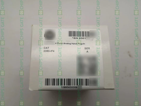 Box label of Four Point Analog Input Module Plug In For 2080 IF4 Controller Rugged PLC IO Card with barcodes and details
