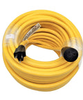 Heavy Duty NEMA 6-20 Extension Cord 20A 250V 100 Feet From 6-20P To 6-20R With 6-15R T Blade Adapter, yellow coiled cable