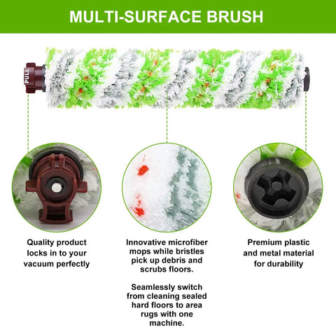Close-up of multi-surface brush roll details for Replacement Parts Kit For Bissell CrossWave Pet Pro 2306A And CrossWave 1785 Series
