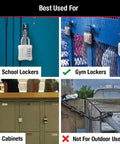 Resettable Four-Digit Locker Lock For Gym And School Lockers Blue Two Pack No Key Needed Durable Metal Body Use Locations