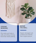 Easy No Mess Drywall Hole Repair Paste Kit With Scraper For Quick Dry Putty Patching Of Cracks Gaps And Graffiti On Walls, Smart DIY Fix image showing bonding instructions.