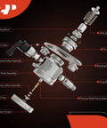 Exploded view of High Pressure Fuel Pump Direct Fit For Chevy Equinox Malibu Traverse Blazer Colorado GMC Terrain Buick Envision LaCrosse Regal Sportback Cadillac CT6 Regal TourX And More 2.0L 2.5L Engine showing components with labels.