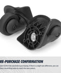1 Pair Luggage Replacement Swivel Caster Wheels With 360-Degree Rubber Trolley Wheel Kit for Suitcase Repair, black close-up