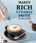 Handheld Milk Frother And Electric Whisk With 3 Speed Settings, Stainless Steel 3 Whisks, Rechargeable USB Powered, Portable Foam Maker for latte