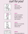 Rotating Curling Iron With 1.25 Inch Ceramic Barrel And Auto Spinning Wand steps for beachy waves.
