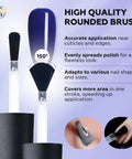 Dark Blue Gel Nail Polish 15ml Soak Off UV LED Varnish Navy Nail Lacquer with rounded brush for precise application